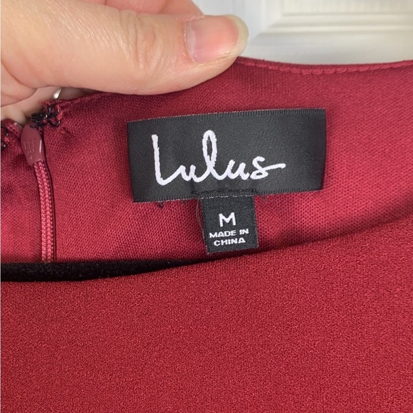Lulus fall for you burgundy skater dress sz med - Picture 7 of 12